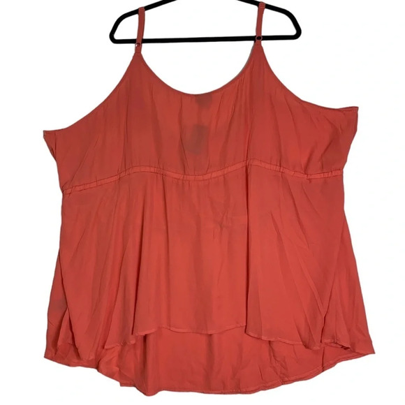 Torrid Georgette Ruffle Front Cami Blouse Adjustable Flowy Coral  Size 6 US 6X - Picture 4 of 11